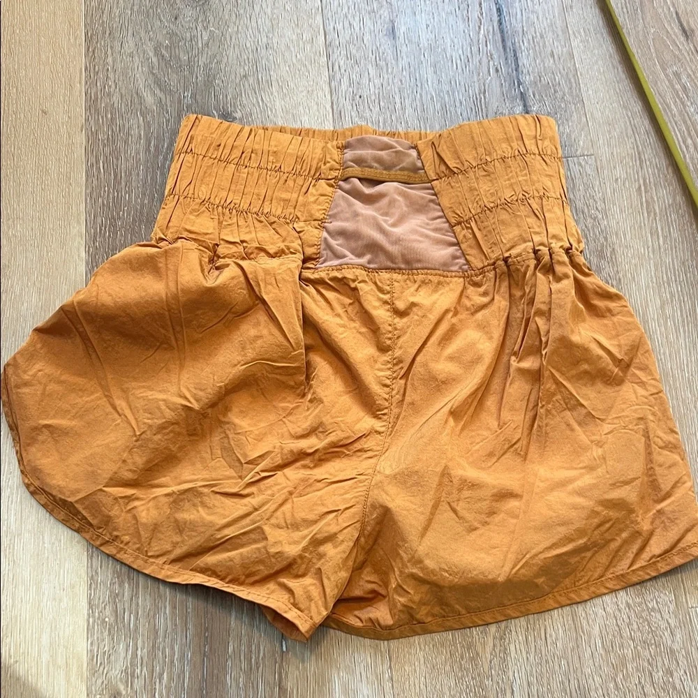 Free People Movement Women's Orange High-Waisted Shorts XS